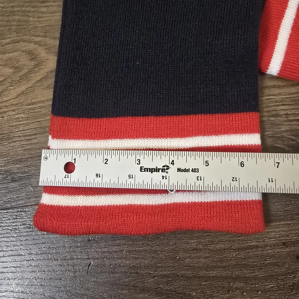 New England Patriots NFL Scarf Navy Red Striped Logo Winter‎ Fan Gear